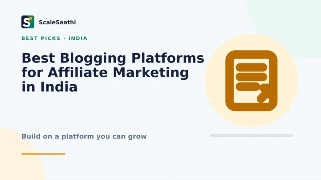 Best blogging platforms for affiliate marketing in India — ScaleSaathi featured graphic