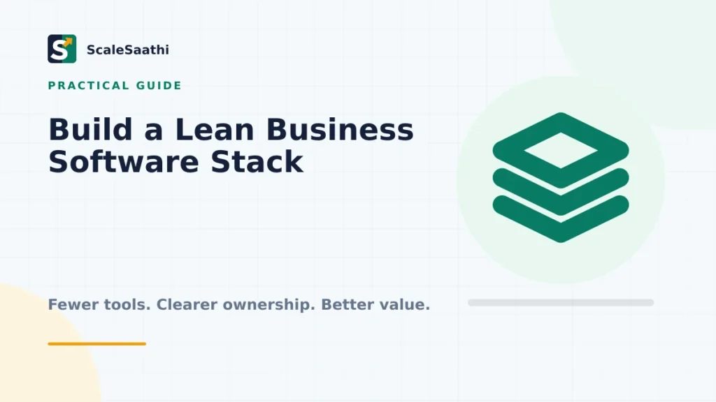 How to Build a Lean Business Software Stack — ScaleSaathi featured graphic