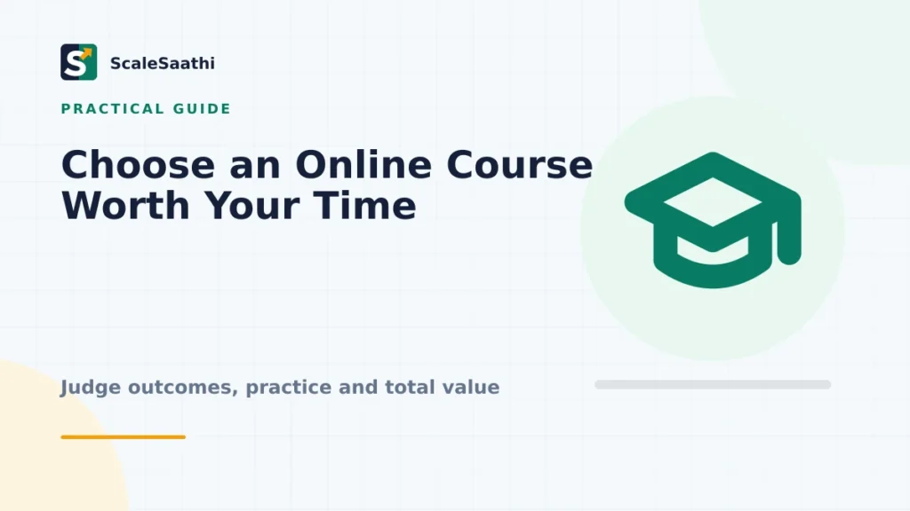 How to Choose an Online Course That Is Worth Your Time — ScaleSaathi featured graphic