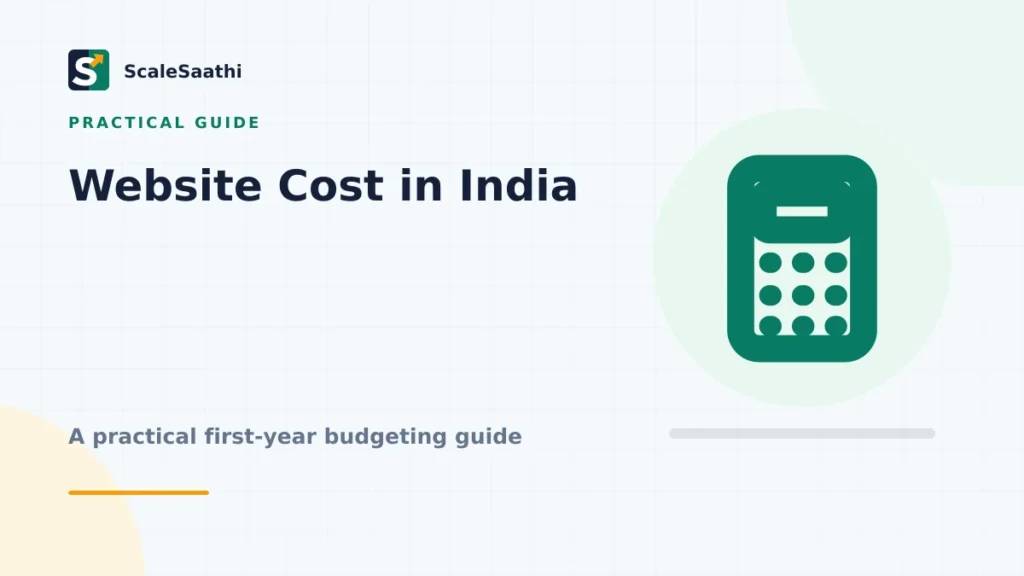 Website Cost in India: A Practical First-Year Budgeting Guide — ScaleSaathi featured graphic
